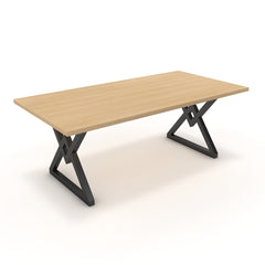 Étkezőasztal - Uttama fekete lábbal - Vicenza tölgy, méret: 200x100