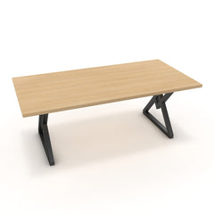 Étkezőasztal - Uttama fekete lábbal - Vicenza tölgy, méret: 200x100