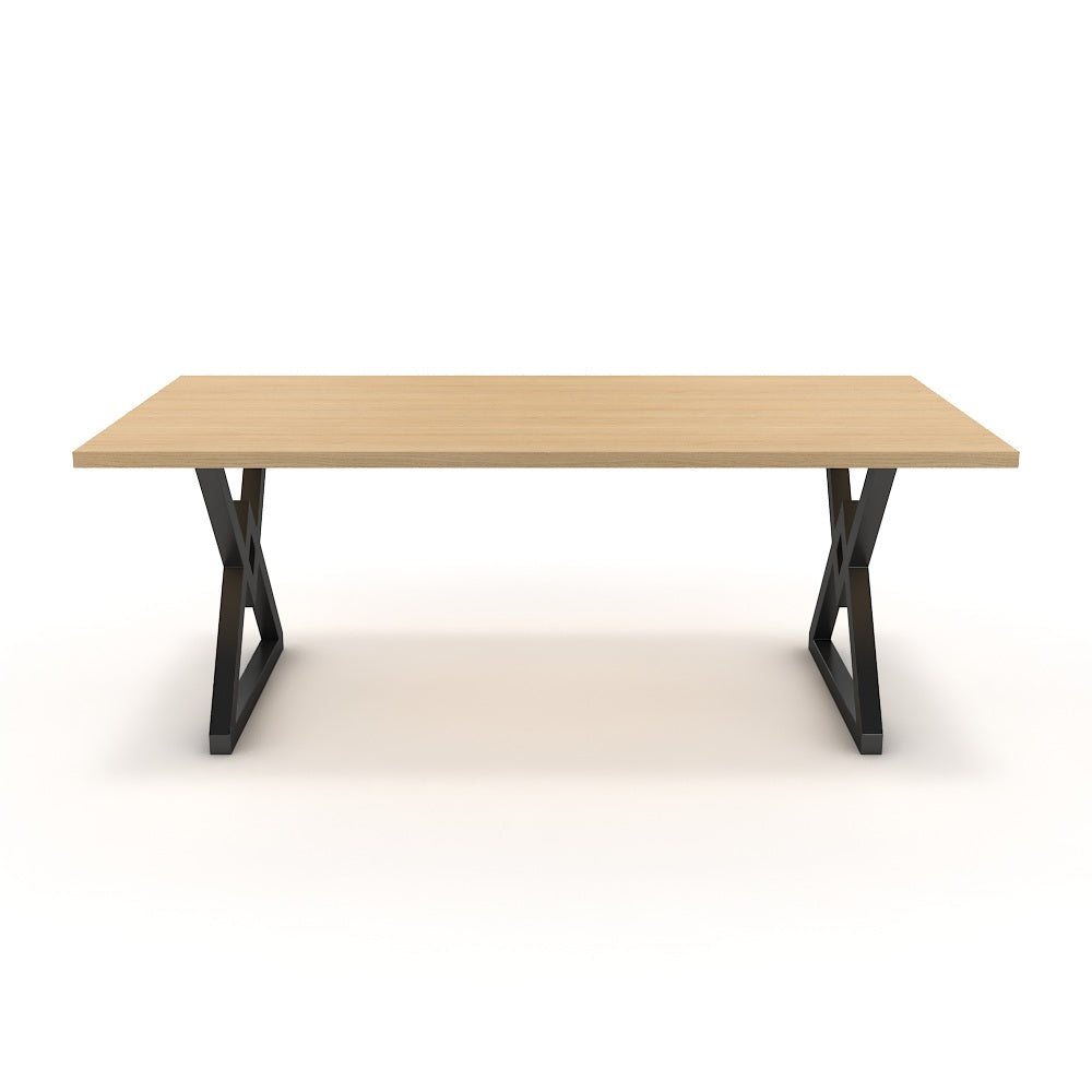Étkezőasztal - Uttama fekete lábbal - Vicenza tölgy, méret: 200x100