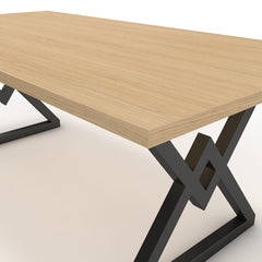 Étkezőasztal - Uttama fekete lábbal - Vicenza tölgy, méret: 200x100
