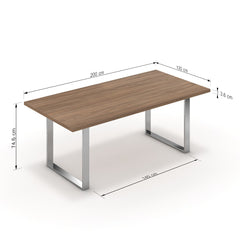 Étkezőasztal - Antara króm lábbal - Világos rauna szil, méret: 200x100