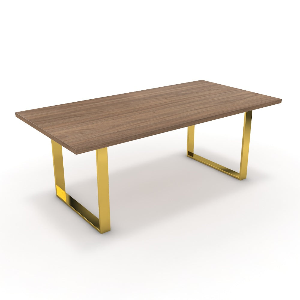 Étkezőasztal - Antara arany lábbal - Világos rauna szil, méret: 200x100