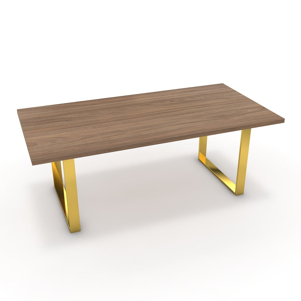 Étkezőasztal - Antara arany lábbal - Világos rauna szil, méret: 200x100