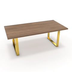 Étkezőasztal - Antara arany lábbal - Világos rauna szil, méret: 200x100