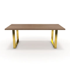 Étkezőasztal - Antara arany lábbal - Világos rauna szil, méret: 200x100