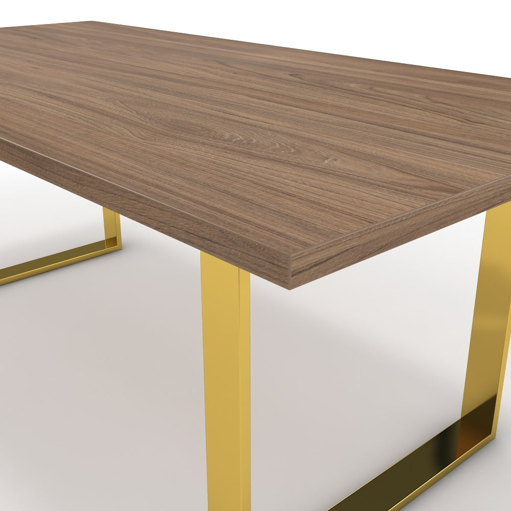 Étkezőasztal - Antara arany lábbal - Világos rauna szil, méret: 200x100