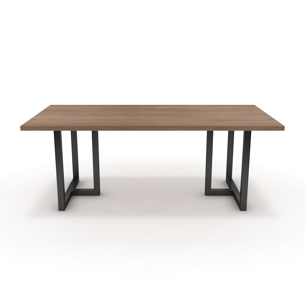 Étkezőasztal - Asara fekete lábbal - Világos rauna szil, méret: 200x100