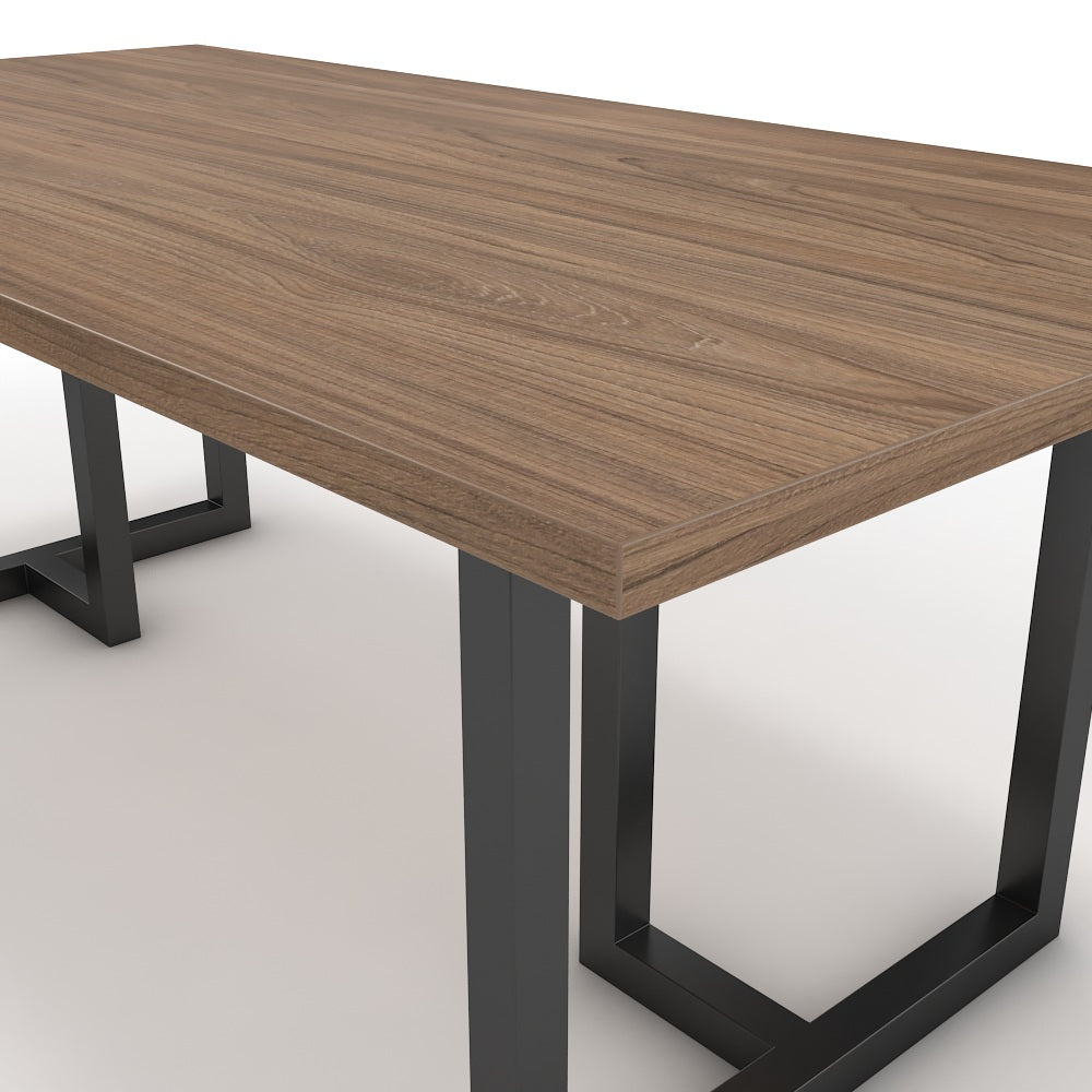 Étkezőasztal - Asara fekete lábbal - Világos rauna szil, méret: 200x100