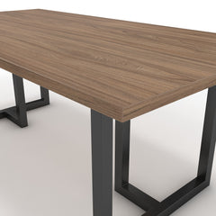 Étkezőasztal - Asara fekete lábbal - Világos rauna szil, méret: 200x100