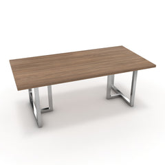 Étkezőasztal - Asara króm lábbal - Világos rauna szil, méret: 200x100