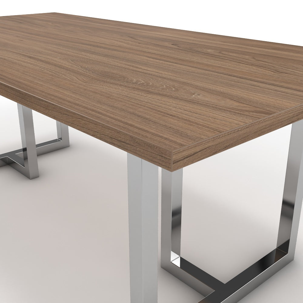 Étkezőasztal - Asara króm lábbal - Világos rauna szil, méret: 200x100