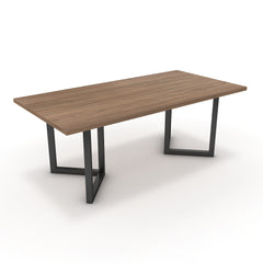 Étkezőasztal - Indra fekete lábbal - Világos rauna szil, méret: 200x100