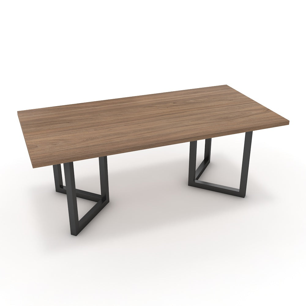 Étkezőasztal - Indra fekete lábbal - Világos rauna szil, méret: 200x100