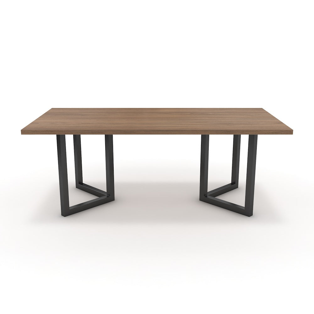 Étkezőasztal - Indra fekete lábbal - Világos rauna szil, méret: 200x100