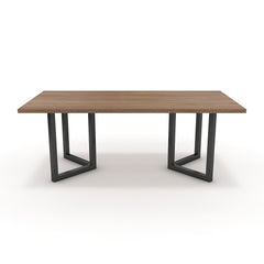 Étkezőasztal - Indra fekete lábbal - Világos rauna szil, méret: 200x100