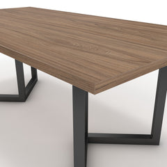 Étkezőasztal - Indra fekete lábbal - Világos rauna szil, méret: 200x100