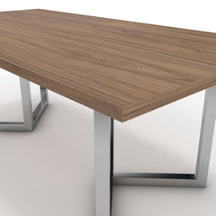 Étkezőasztal - Indra króm lábbal - Világos rauna szil, méret: 200x100