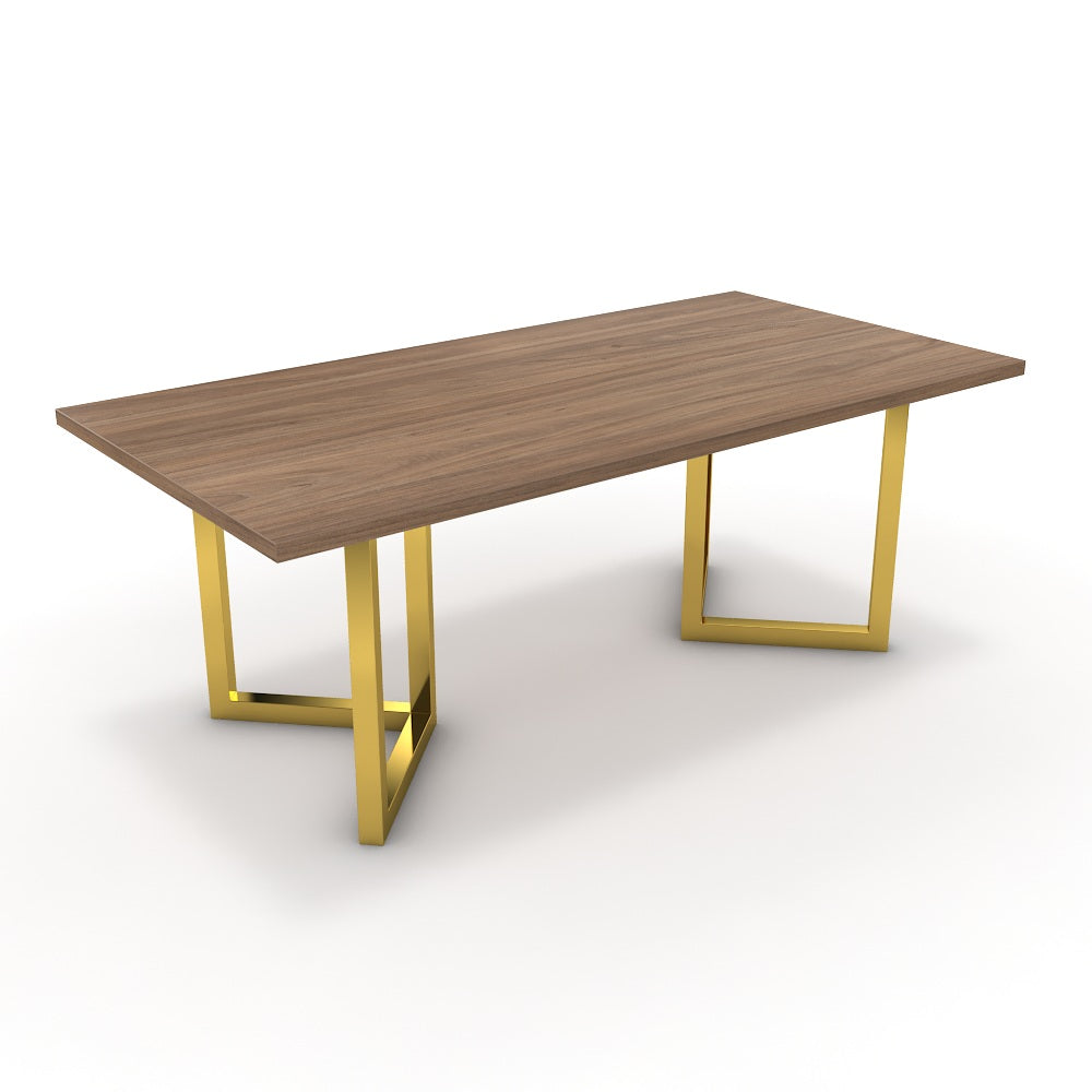 Étkezőasztal - Indra arany lábbal - Világos rauna szil, méret: 200x100