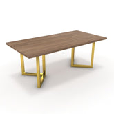 Étkezőasztal - Indra arany lábbal - Világos rauna szil, méret: 200x100