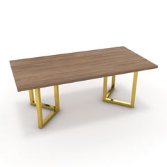 Étkezőasztal - Indra arany lábbal - Világos rauna szil, méret: 200x100