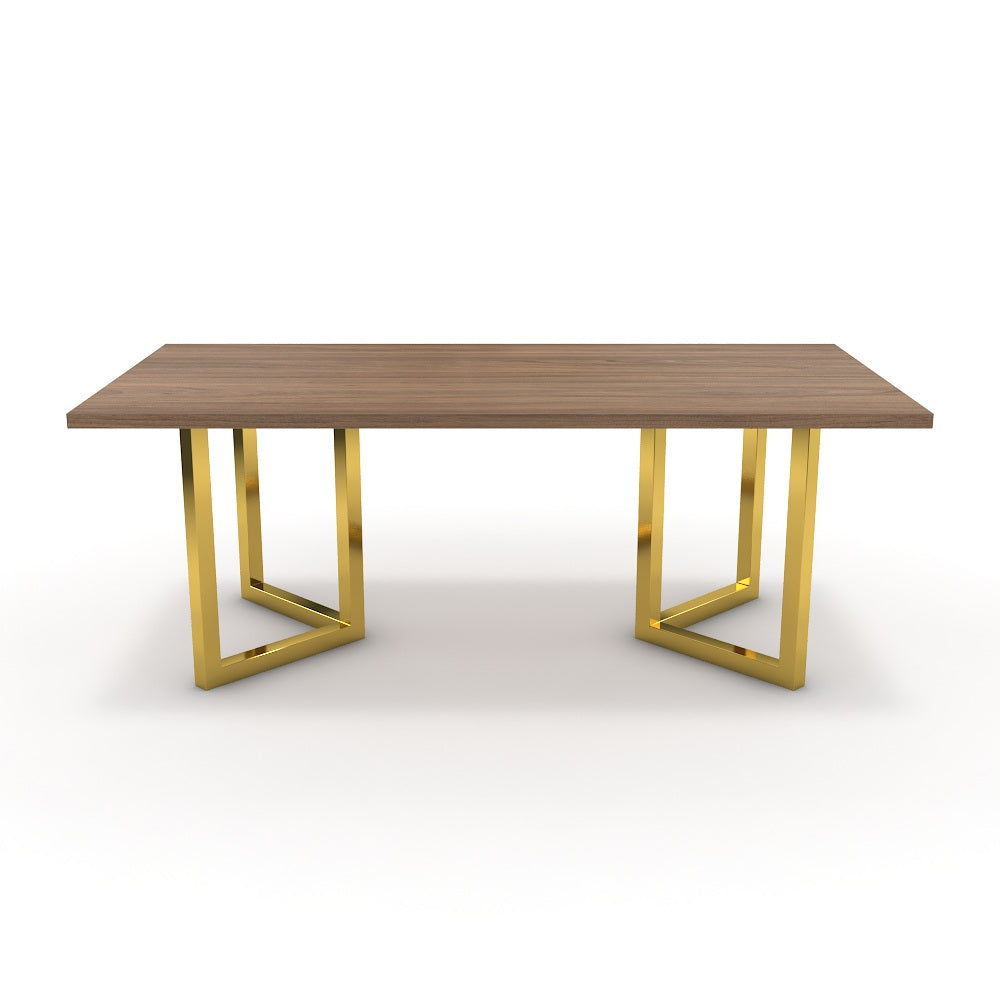 Étkezőasztal - Indra arany lábbal - Világos rauna szil, méret: 200x100