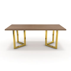Étkezőasztal - Indra arany lábbal - Világos rauna szil, méret: 200x100