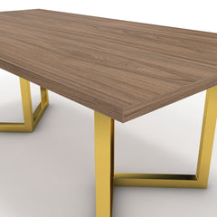 Étkezőasztal - Indra arany lábbal - Világos rauna szil, méret: 200x100