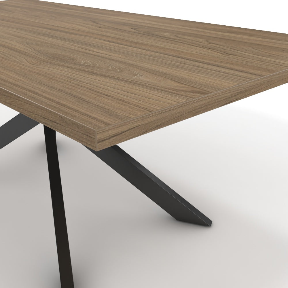 Étkezőasztal - Jama fekete lábbal - Világos rauna szil, méret: 200x100