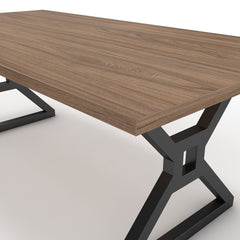 Étkezőasztal - Mandira fekete lábbal - Világos rauna szil, méret: 200x100