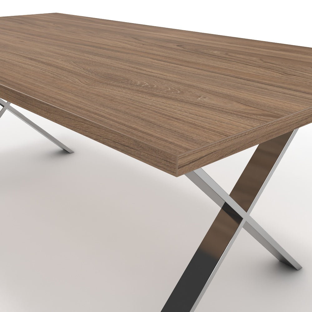 Étkezőasztal - Préma króm lábbal - Világos rauna szil, méret: 200x100