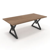 Étkezőasztal - Uttama fekete lábbal - Világos rauna szil, méret: 200x100