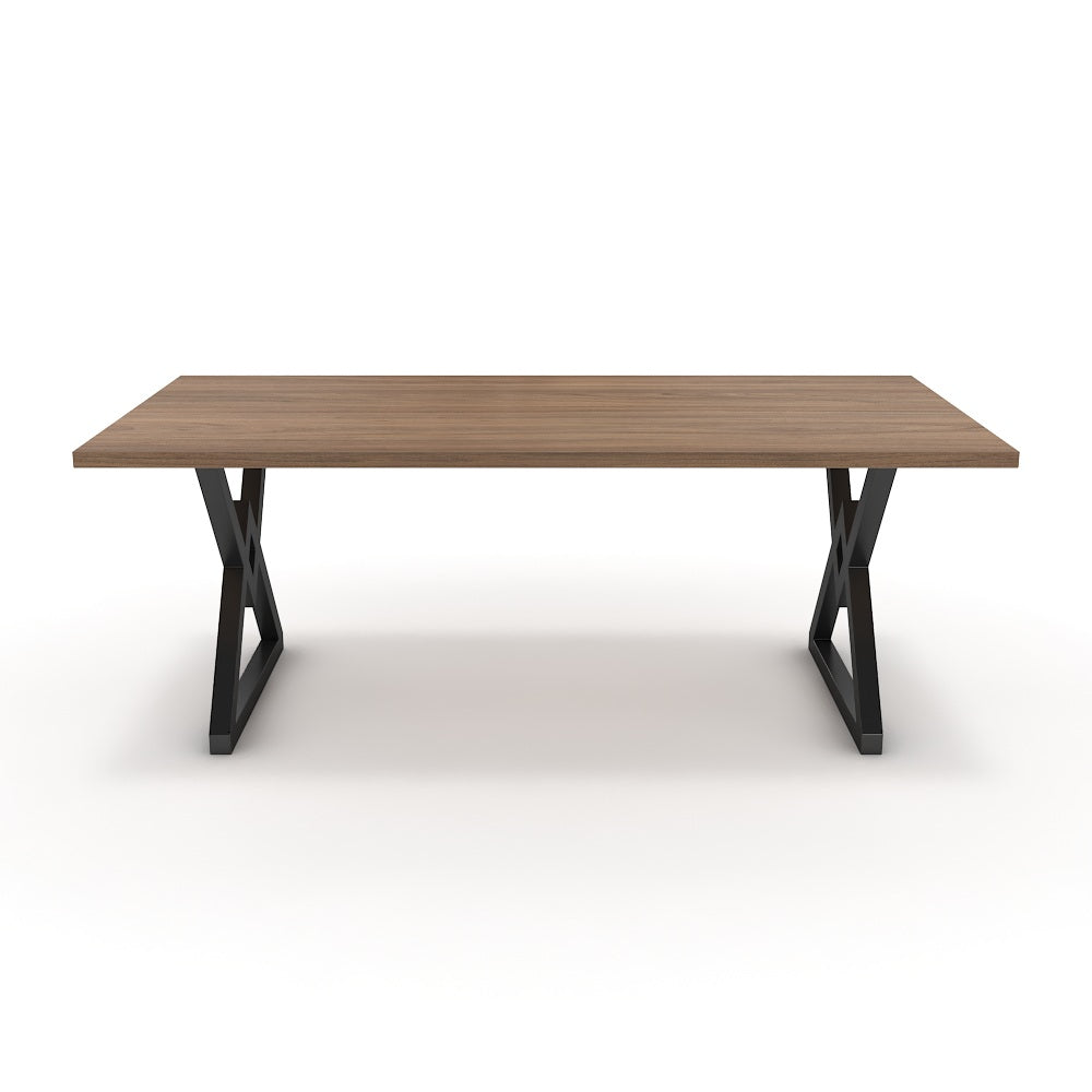 Étkezőasztal - Uttama fekete lábbal - Világos rauna szil, méret: 200x100