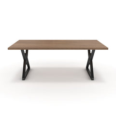 Étkezőasztal - Uttama fekete lábbal - Világos rauna szil, méret: 200x100