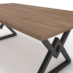 Étkezőasztal - Uttama fekete lábbal - Világos rauna szil, méret: 200x100