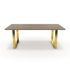 Étkezőasztal - Antara arany lábbal - Szürke Vicenza tölgy, méret: 200x100