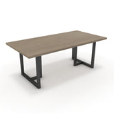 Étkezőasztal - Asara fekete lábbal - Szürke Vicenza tölgy, méret: 200x100