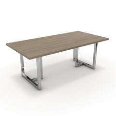 Étkezőasztal - Asara króm lábbal - Szürke Vicenza tölgy, méret: 200x100