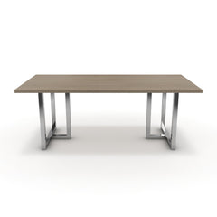 Étkezőasztal - Asara króm lábbal - Szürke Vicenza tölgy, méret: 200x100