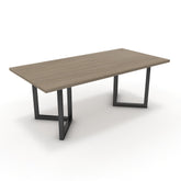 Étkezőasztal - Indra fekete lábbal - Szürke Vicenza tölgy, méret: 200x100