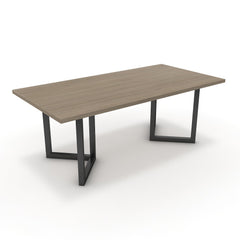 Étkezőasztal - Indra fekete lábbal - Szürke Vicenza tölgy, méret: 200x100