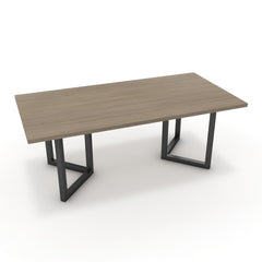 Étkezőasztal - Indra fekete lábbal - Szürke Vicenza tölgy, méret: 200x100