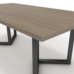 Étkezőasztal - Indra fekete lábbal - Szürke Vicenza tölgy, méret: 200x100