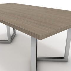 Étkezőasztal - Indra króm lábbal - Szürke Vicenza tölgy, méret: 200x100