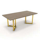 Étkezőasztal - Indra arany lábbal - Szürke Vicenza tölgy, méret: 200x100