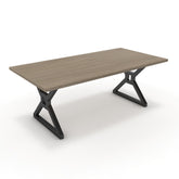 Étkezőasztal - Mandira fekete lábbal - Szürke Vicenza tölgy, méret: 200x100