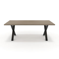 Étkezőasztal - Préma fekete lábbal - Szürke Vicenza tölgy, méret: 200x100