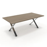 Étkezőasztal - Préma króm lábbal - Szürke Vicenza tölgy, méret: 200x100