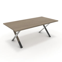 Étkezőasztal - Préma króm lábbal - Szürke Vicenza tölgy, méret: 200x100