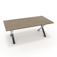 Étkezőasztal - Préma króm lábbal - Szürke Vicenza tölgy, méret: 200x100