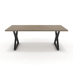 Étkezőasztal - Uttama fekete lábbal - Szürke Vicenza tölgy, méret: 200x100